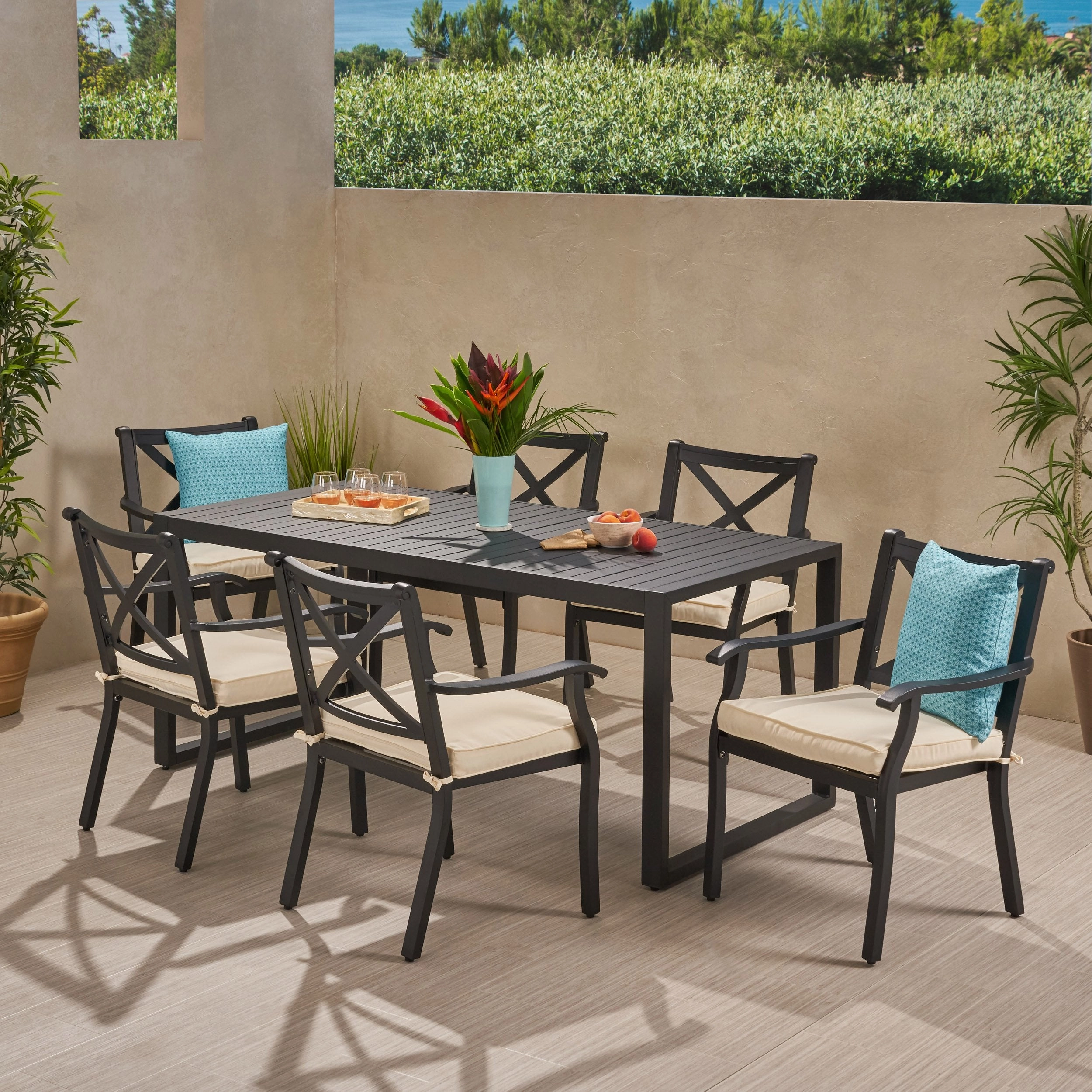 Outdoor 6 Seater Aluminum Dining Set - NH897013 outdoor lounge chair, patio sofa
