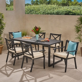 Outdoor 6 Seater Aluminum Dining Set - NH897013 outdoor lounge chair, patio sofa
