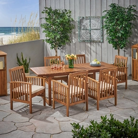 Outdoor 6 Seater Expandable Acacia Wood Dining Set - NH086903 kitchen accessories, table linens