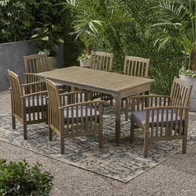 Outdoor 6 Seater Expandable Acacia Wood Dining Set - NH386903 outdoor lounge chair, patio sofa