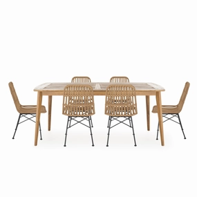 Outdoor 6 Seater Wicker Dining Set - NH318213 outdoor lounge chair, patio sofa