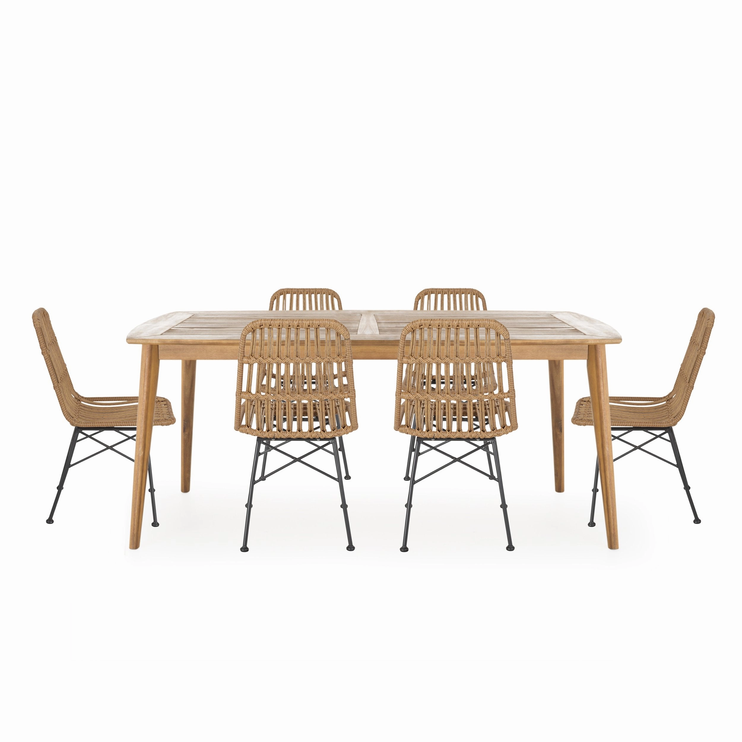 Outdoor 6 Seater Wicker Dining Set - NH318213 outdoor lounge chair, patio sofa