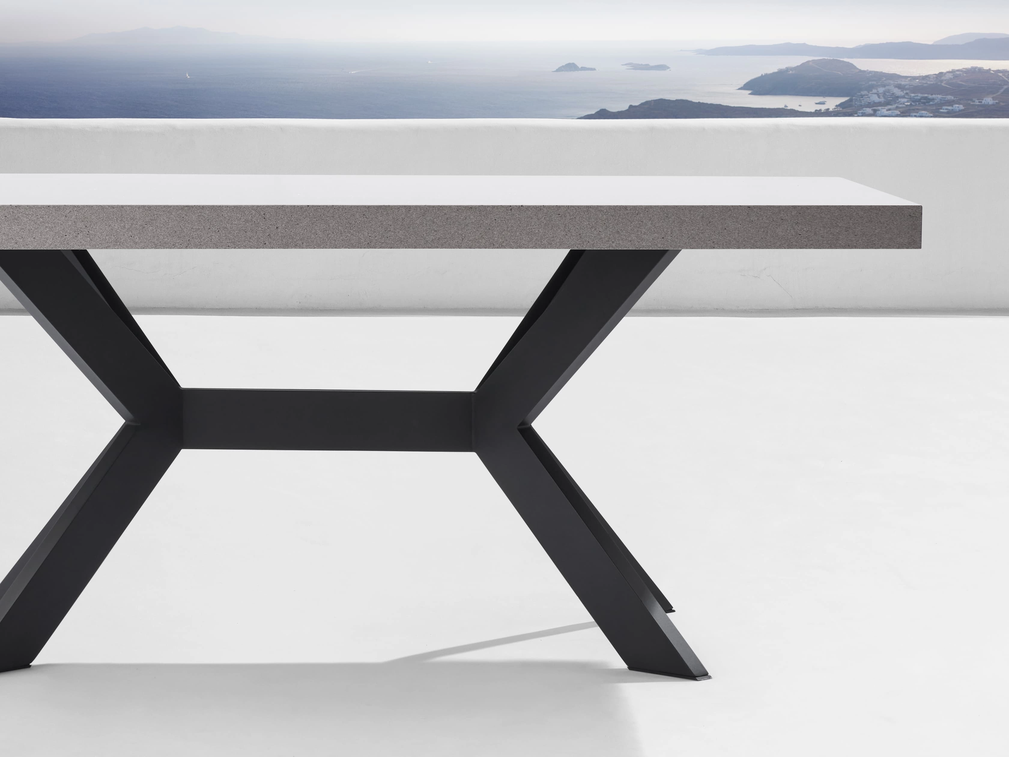 Outdoor 72" Dining Table with Apex Base