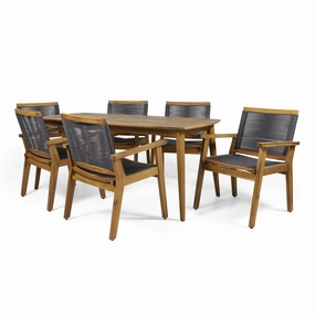 Outdoor 7 Piece Acacia Wood Dining - NH196313 outdoor lounge chair, patio sofa