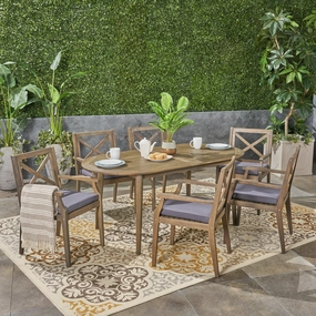 Outdoor 7 Piece Acacia Wood Dining Set - NH937503 outdoor lounge chair, patio sofa