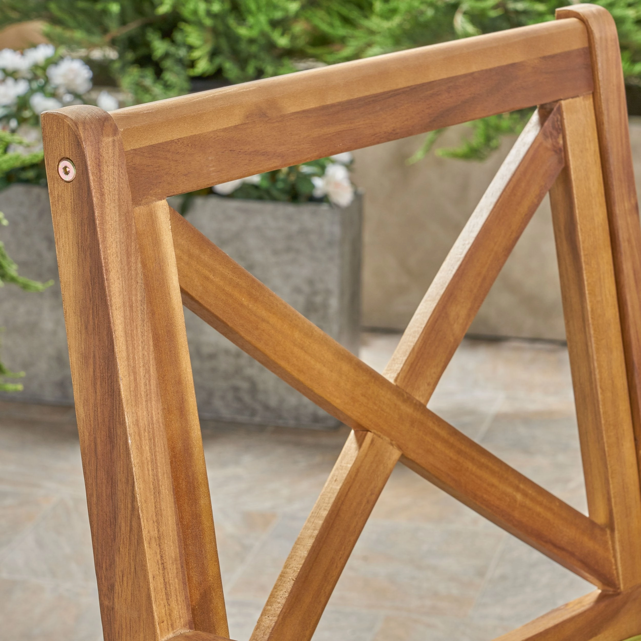 Outdoor 7-Piece Acacia Wood Dining Set with Cushions - NH349503
