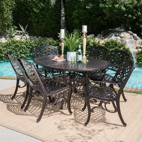 Outdoor 7 Piece Dining Set with Expandable Aluminum Table - NH572103 outdoor lounge chair, patio sofa