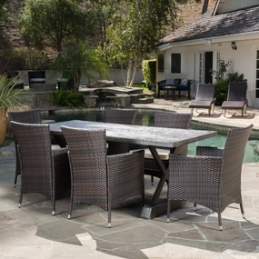 Outdoor 7 Piece Lightweight Concrete Dining Set - NH019592 outdoor lounge chair, patio sofa
