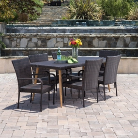 Outdoor 7 Piece Multi-brown Wicker Dining Set - NH860103 outdoor lounge chair, patio sofa