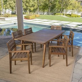 Outdoor 7 Piece Teak Finished Acacia Wood Dining Set - NH897203 outdoor lounge chair, patio sofa