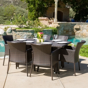 Outdoor 7-piece Wicker Dining Set - NH949592 outdoor lounge chair, patio sofa
