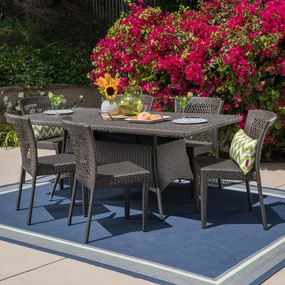 Outdoor 7 Piece Wicker Dining Set, Grey - NH315403 outdoor lounge chair, patio sofa