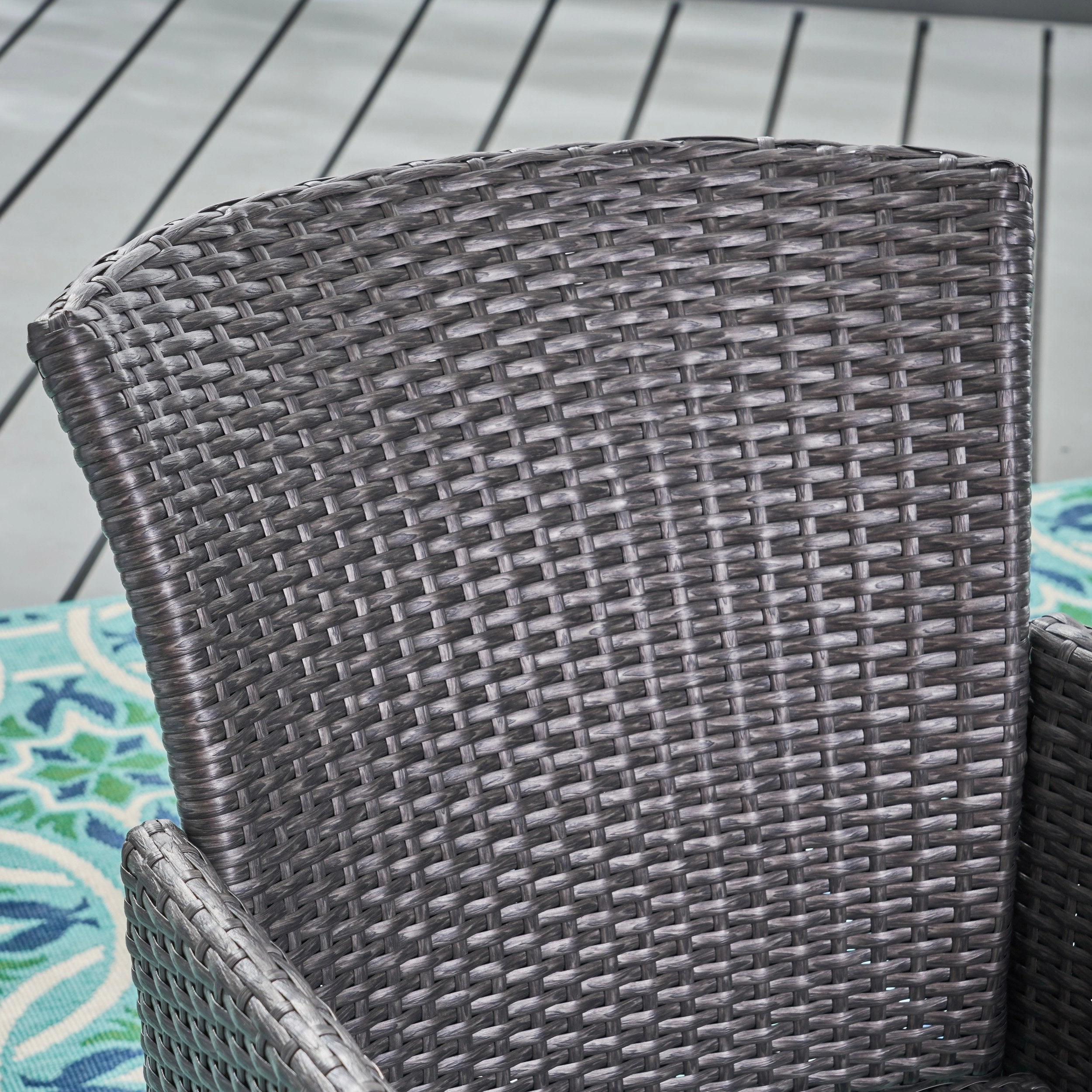 Outdoor 7 Piece Wicker Dining Set, Grey - NH325403