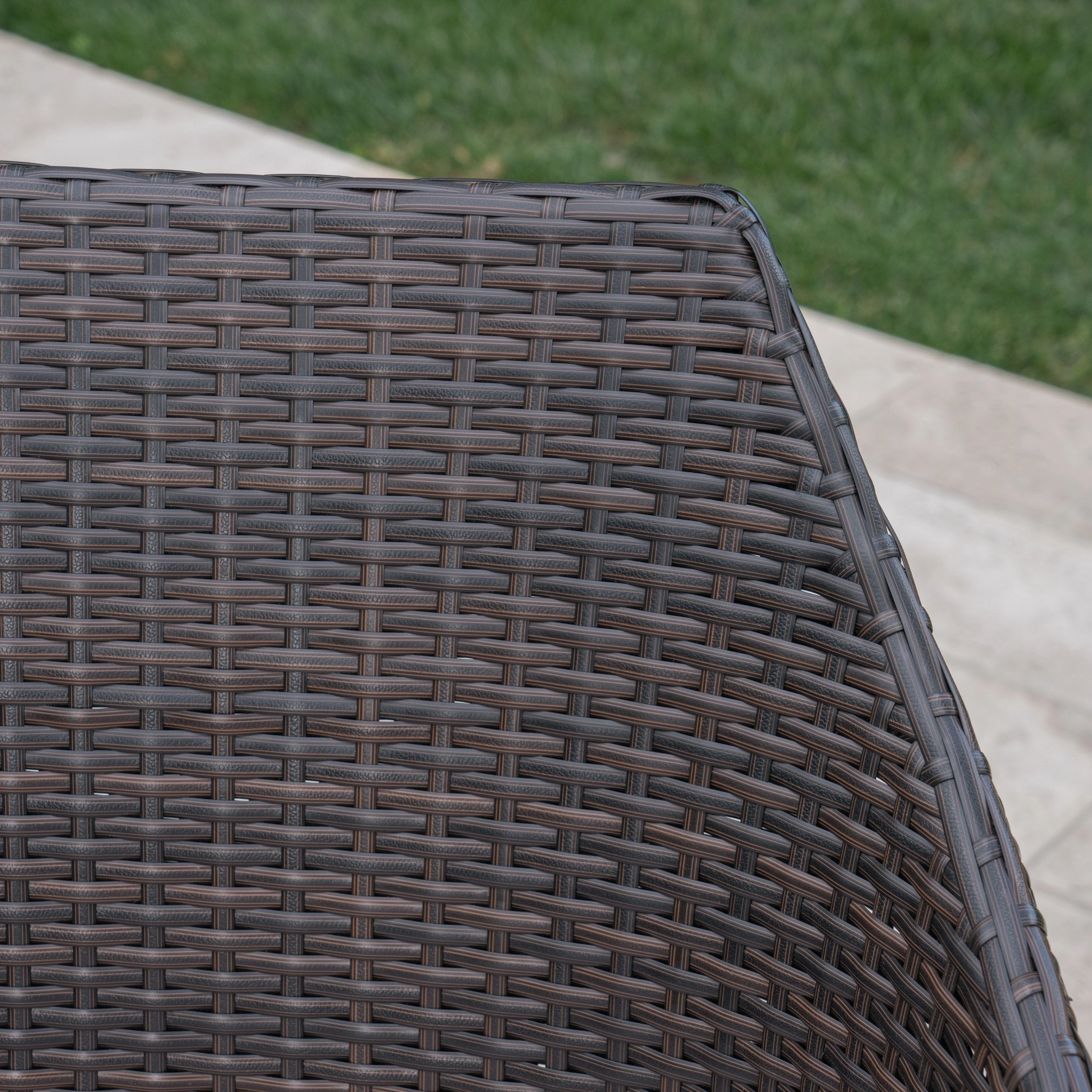 Outdoor 7 Piece Wicker Dining Set with Concrete Dining Table - NH380403