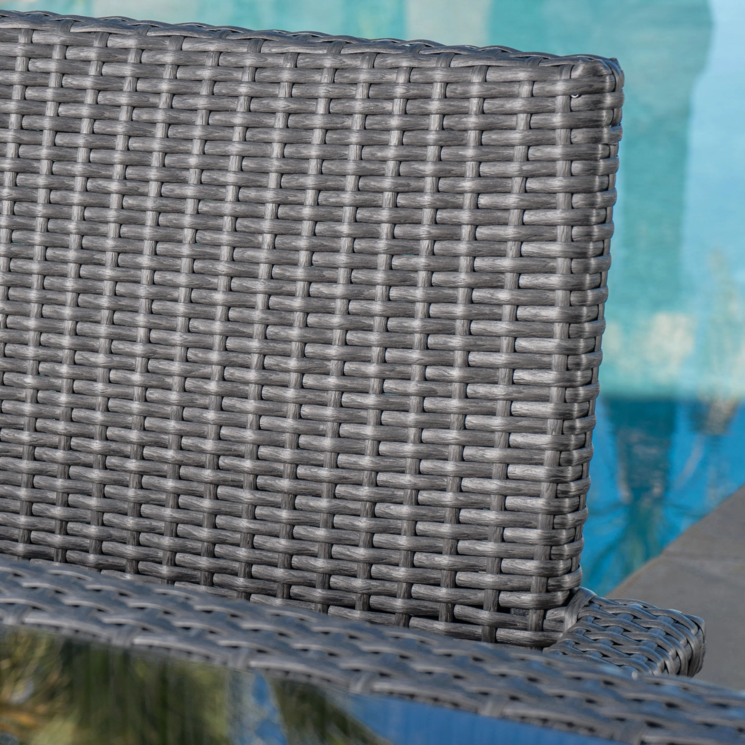 Outdoor 7 Piece Wicker Dining Set with Water Resistant Cushions - NH392203