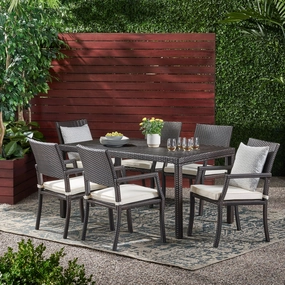 Outdoor 7-piece Wicker Rectangular Dining Set - NH342003 outdoor lounge chair, patio sofa