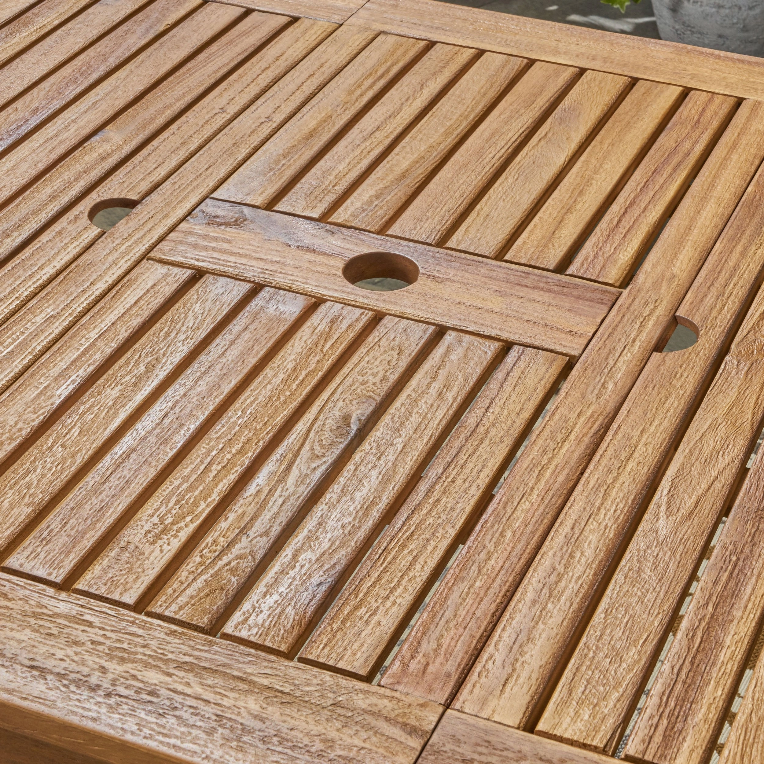 Outdoor 7 Piece Wood and Wicker Expandable Dining Set - NH154503
