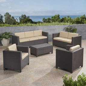 Outdoor 7 Seater Sofa Chat Set with Cushions - NH019903 outdoor furniture, garden bench