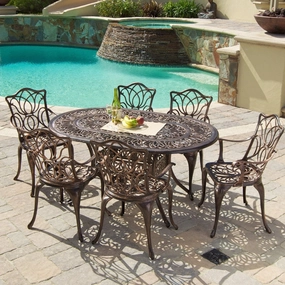 Outdoor 7pc Cast Aluminum Dining Set - NH884032 outdoor lounge chair, patio sofa
