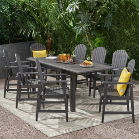 Outdoor 8 Seater Acacia Wood Adirondack Dining Set - NH455903 outdoor lounge chair, patio sofa