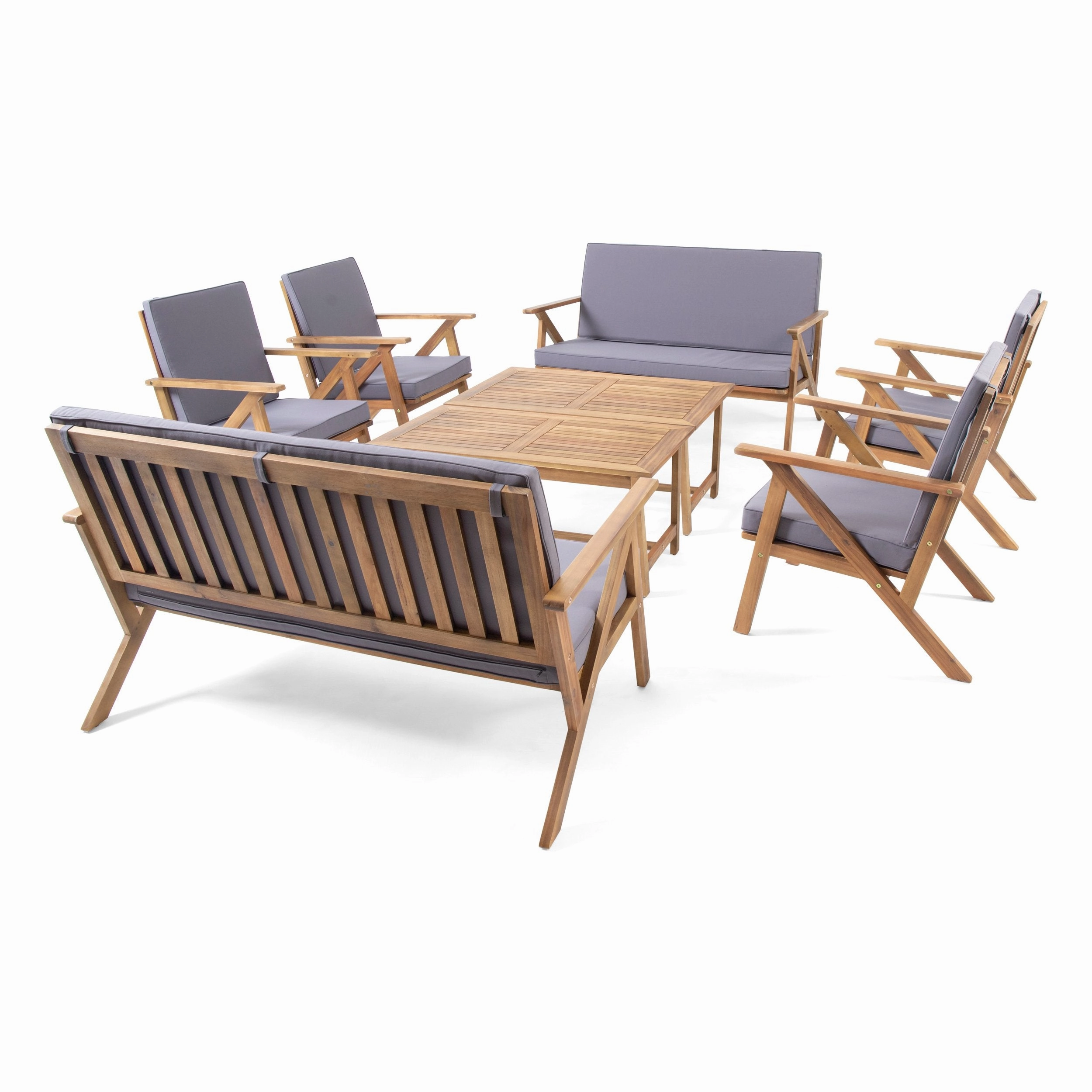 Outdoor 8 Seater Acacia Wood Chat Set with Coffee Table - NH326213 outdoor furniture, garden bench