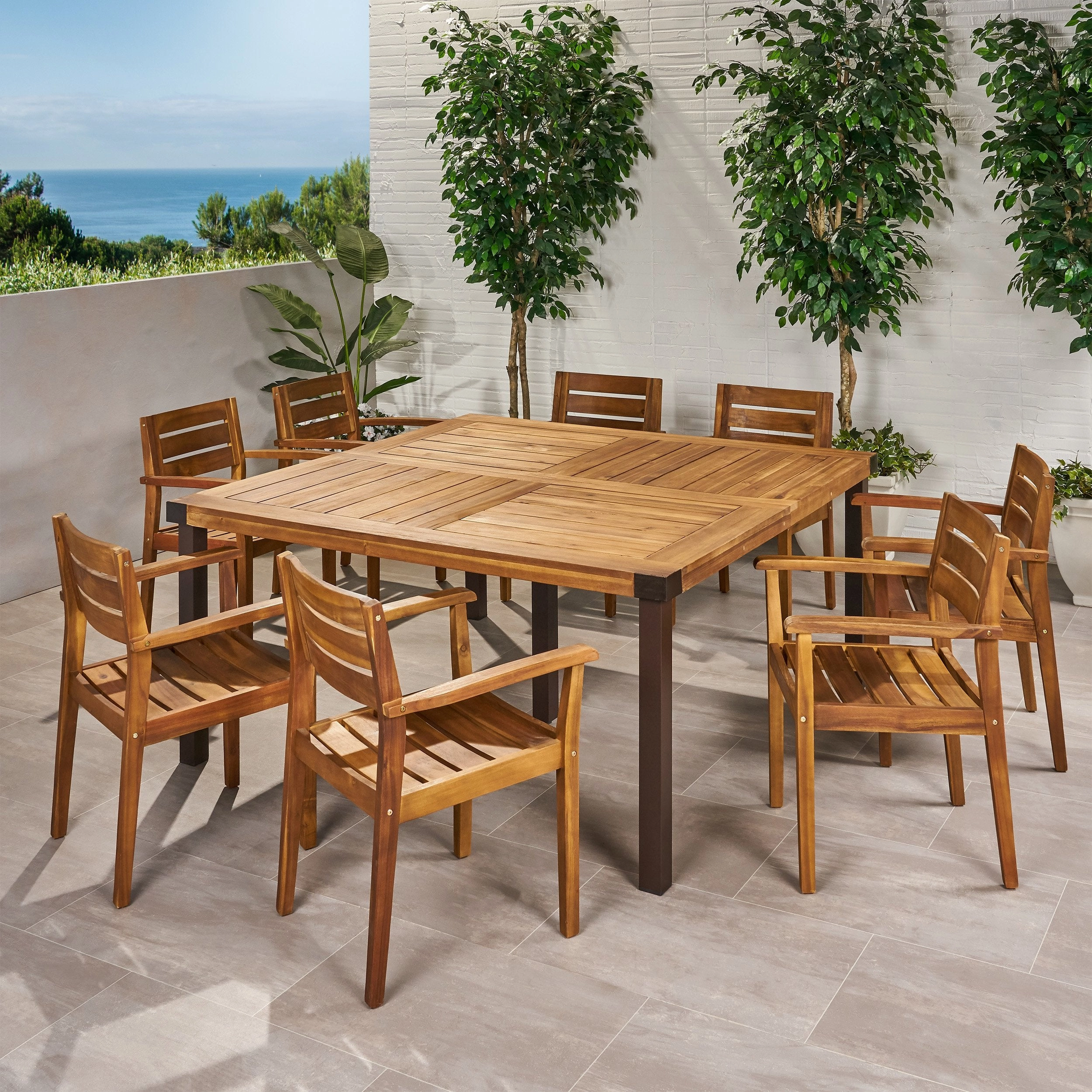 Outdoor 8 Seater Acacia Wood Dining Set - NH390013 outdoor lounge chair, patio sofa