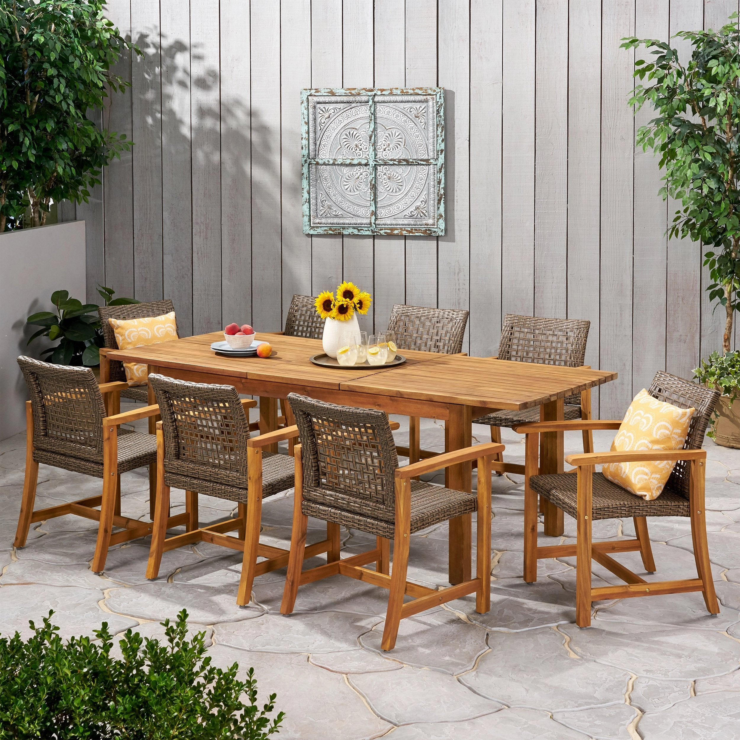 Outdoor 8 Seater Acacia Wood Dining Set with Expandable Table - NH933013 outdoor lounge chair, patio sofa