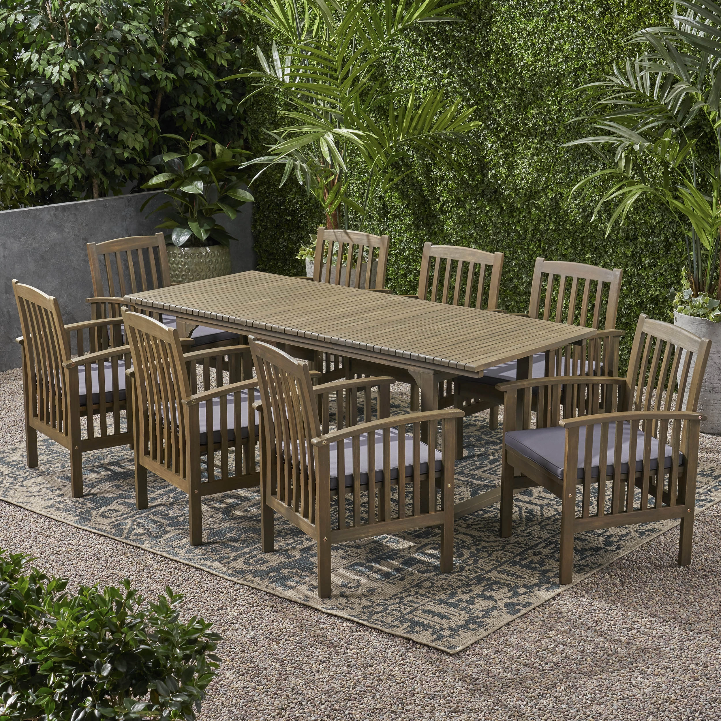 Outdoor 8 Seater Expandable Acacia Wood Dining Set - NH486903 outdoor lounge chair, patio sofa