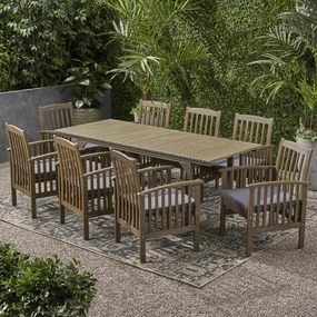 Outdoor 8 Seater Expandable Acacia Wood Dining Set - NH486903 outdoor lounge chair, patio sofa