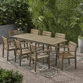 Outdoor 8 Seater Expandable Acacia Wood Dining Set - NH686903 outdoor lounge chair, patio sofa