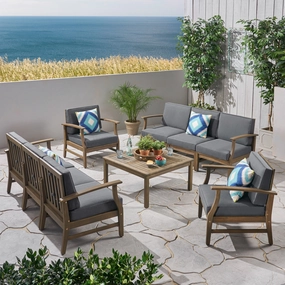 Outdoor 9 Piece Acacia Wood Sofa Conversational Set - NH033803 outdoor furniture, garden bench