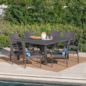 Outdoor 9 Piece Stacking Wicker Square Dining Set - NH919303 outdoor lounge chair, patio sofa