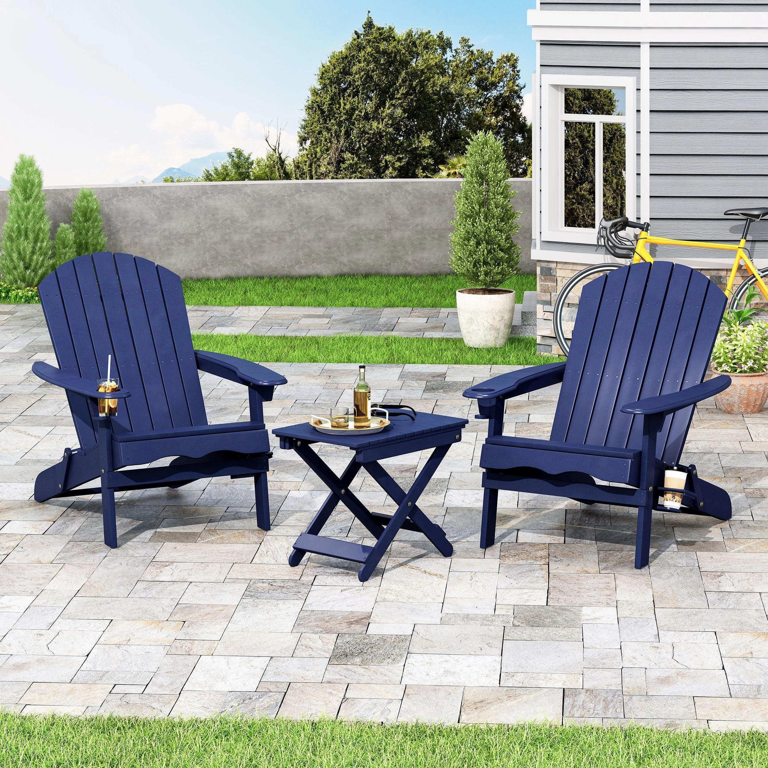 Outdoor Acacia Wood 2 Seater Folding Chat Set - NH358213