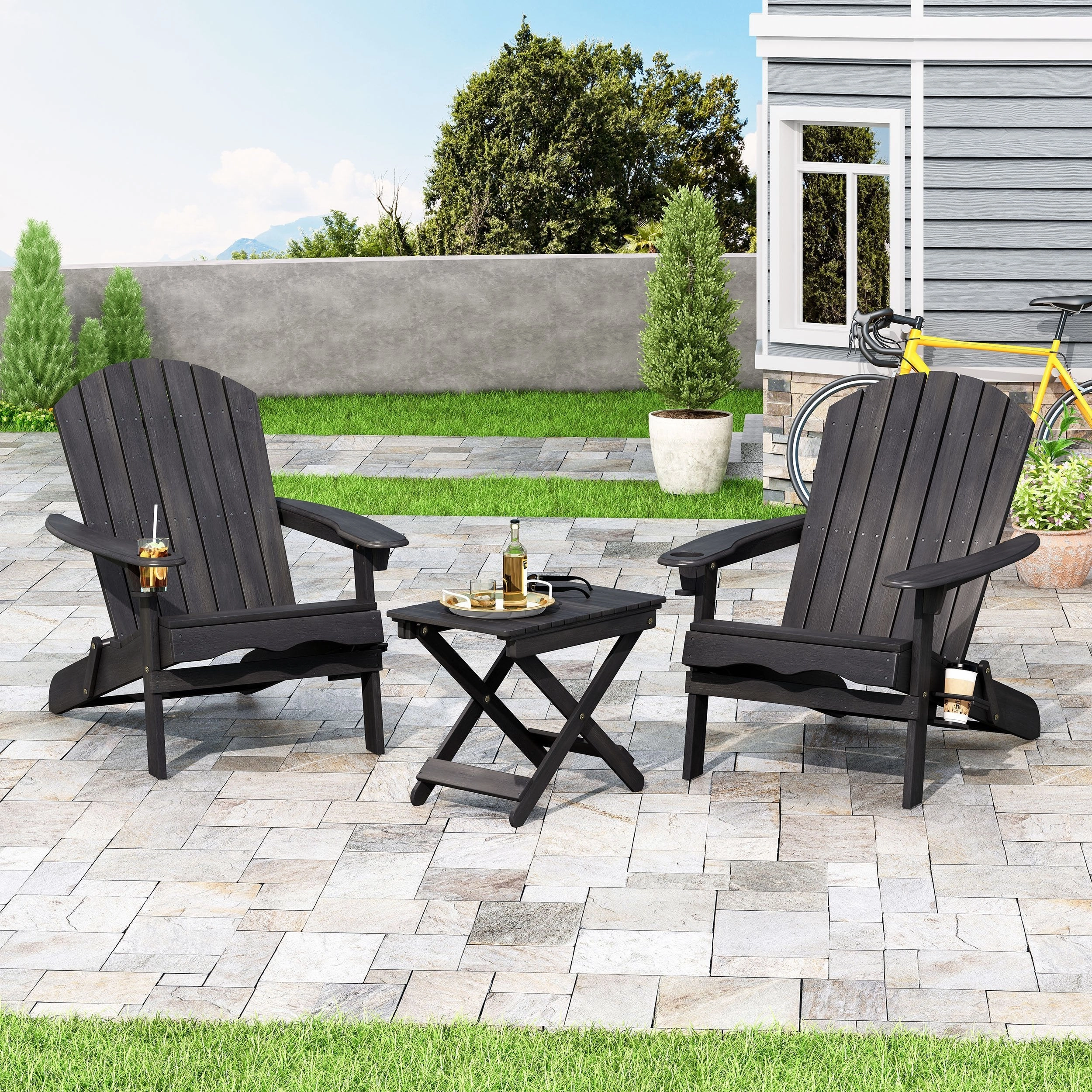 Outdoor Acacia Wood 2 Seater Folding Chat Set - NH358213