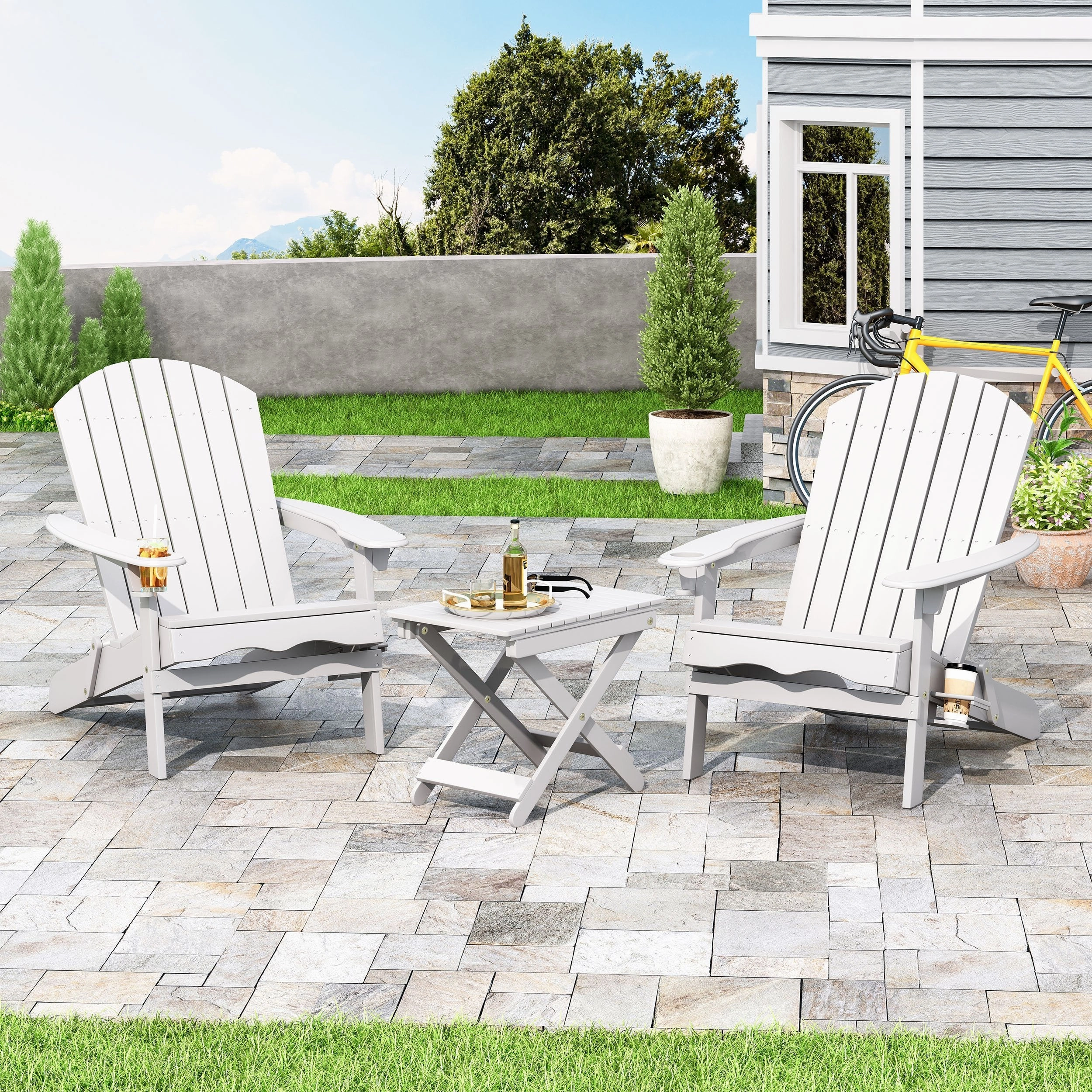 Outdoor Acacia Wood 2 Seater Folding Chat Set - NH358213