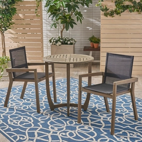 Outdoor Acacia Wood 3 Piece Dining Set with Mesh Seats - NH759603 outdoor lounge chair, patio sofa