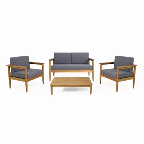 Outdoor Acacia Wood 4 Seater Chat Set - NH126313 outdoor furniture, garden bench