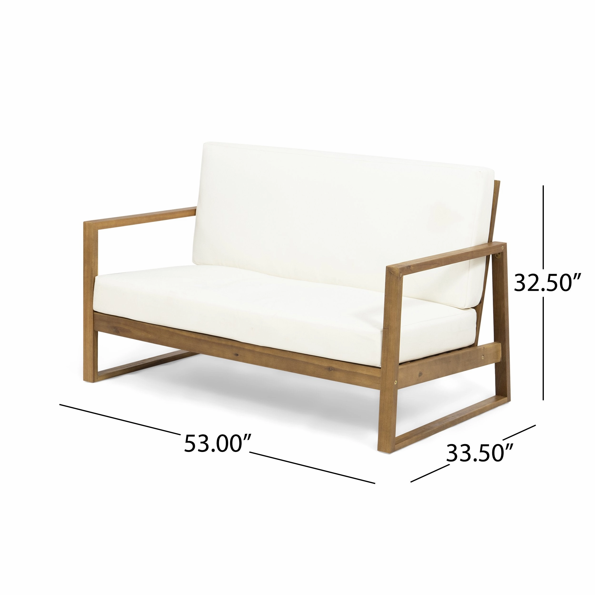 Outdoor Acacia Wood 4 Seater Chat Set with Coffee Table - NH863013