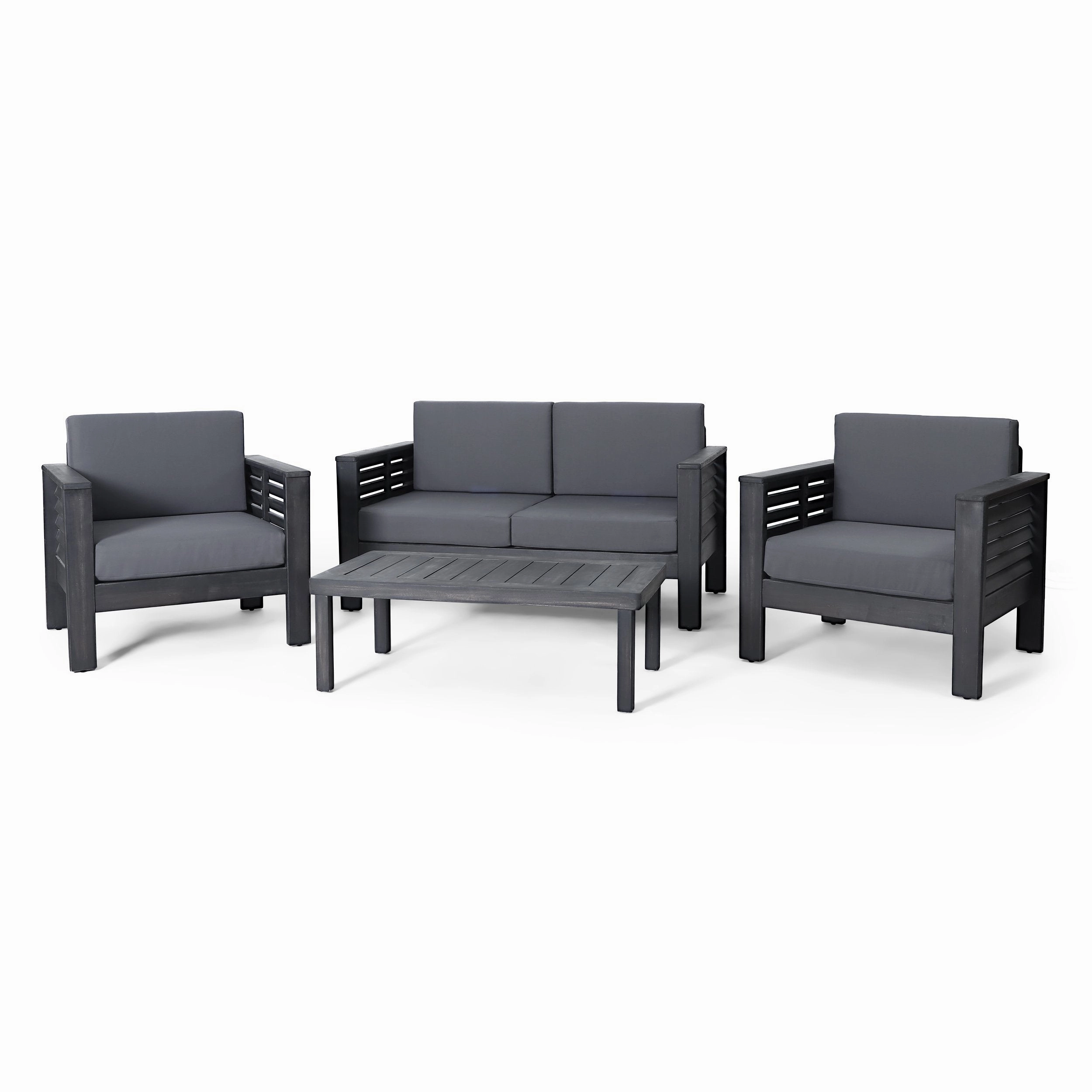Outdoor Acacia Wood 4 Seater Chat Set with Cushions - NH150413 outdoor furniture, garden bench