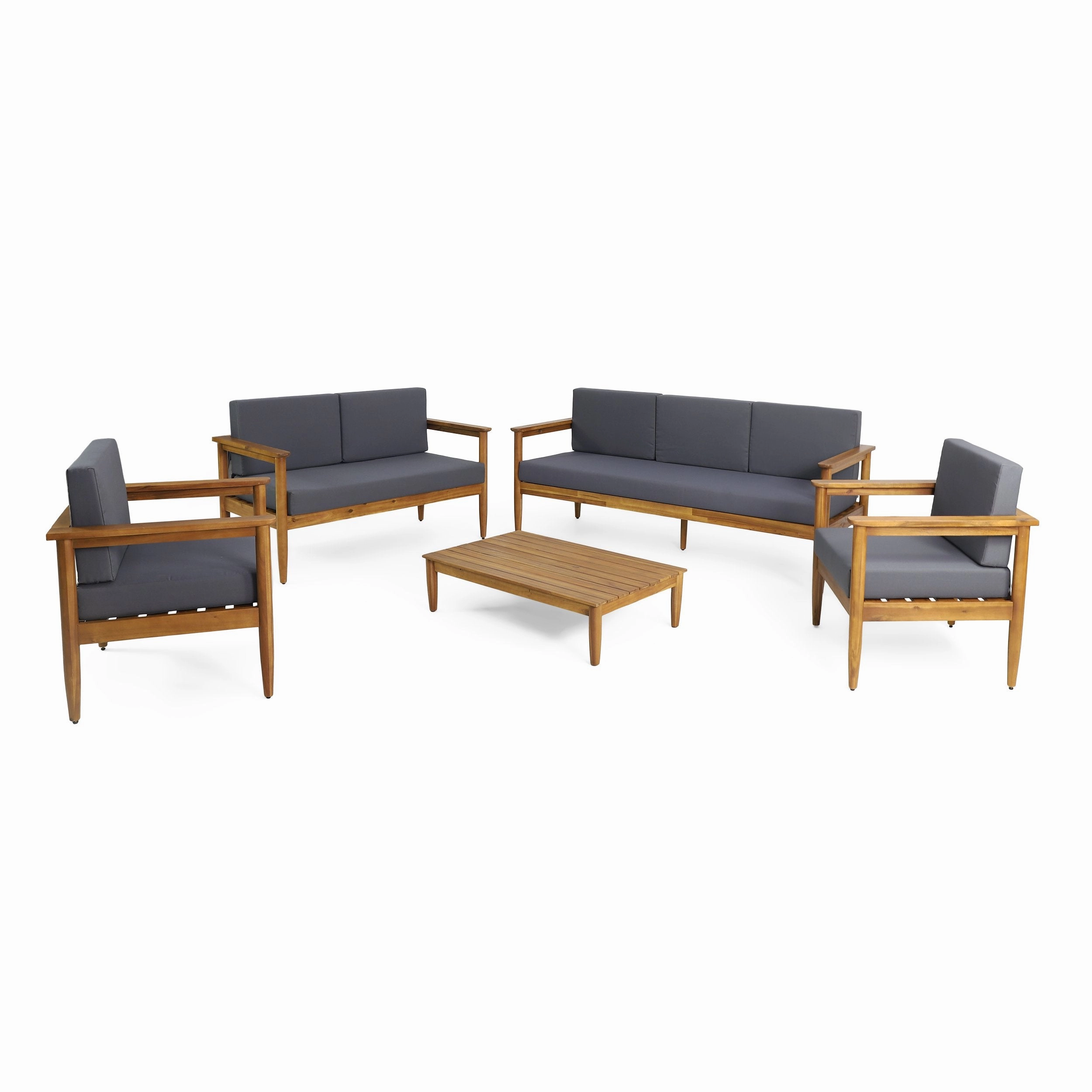 Outdoor Acacia Wood 7 Seater Chat Set - NH226313 outdoor furniture, garden bench
