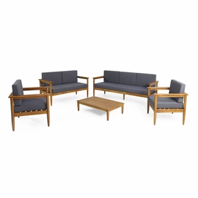 Outdoor Acacia Wood 7 Seater Chat Set - NH226313 outdoor furniture, garden bench