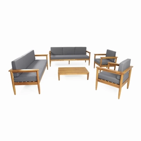 Outdoor Acacia Wood 8 Seater Chat Set - NH326313 outdoor furniture, garden bench