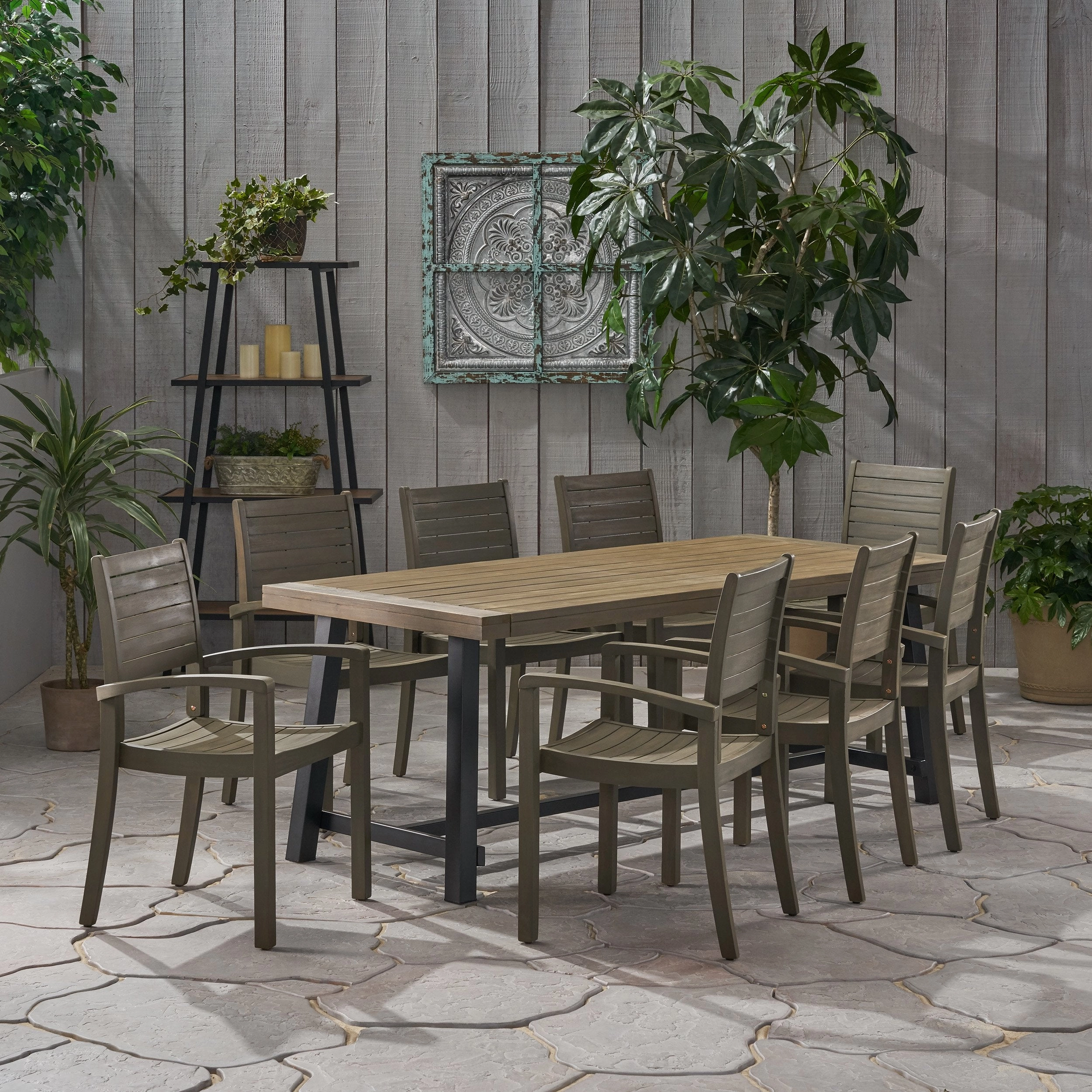 Outdoor Acacia Wood 8 Seater Dining Set - NH146903 outdoor lounge chair, patio sofa