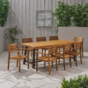 Outdoor Acacia Wood 8 Seater Dining Set - NH536903 outdoor lounge chair, patio sofa