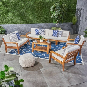 Outdoor Acacia Wood 8 Seater Sectional Chat Set with Coffee Table - NH155603 outdoor furniture, garden bench