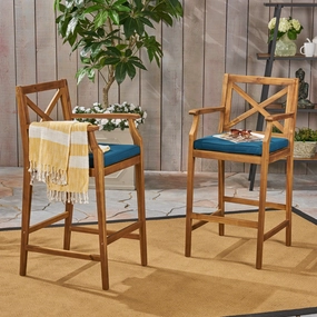 Outdoor Acacia Wood Barstool (set of 2) - NH618503 outdoor lounge chair, patio sofa