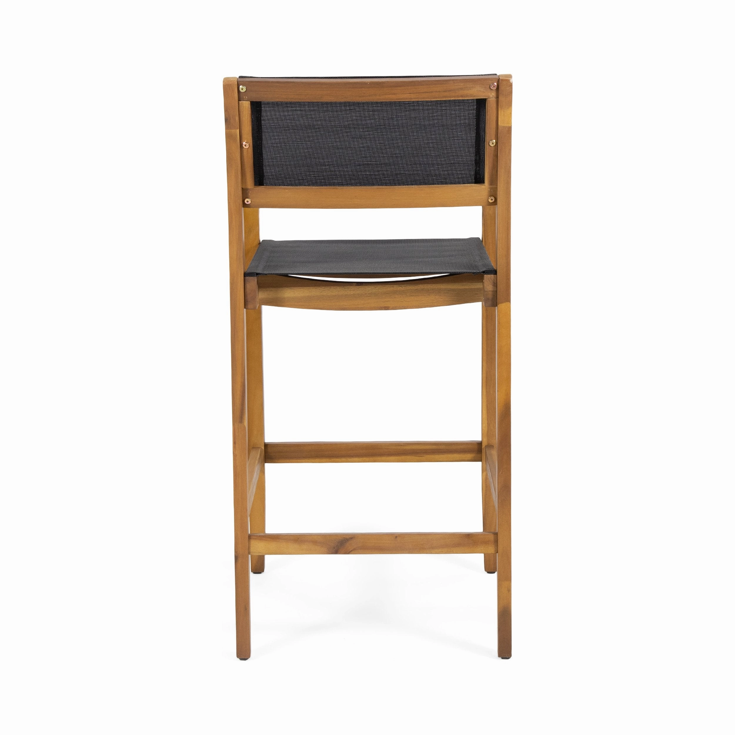 Outdoor Acacia Wood Barstools with Outdoor Mesh (Set of 2) - NH038213