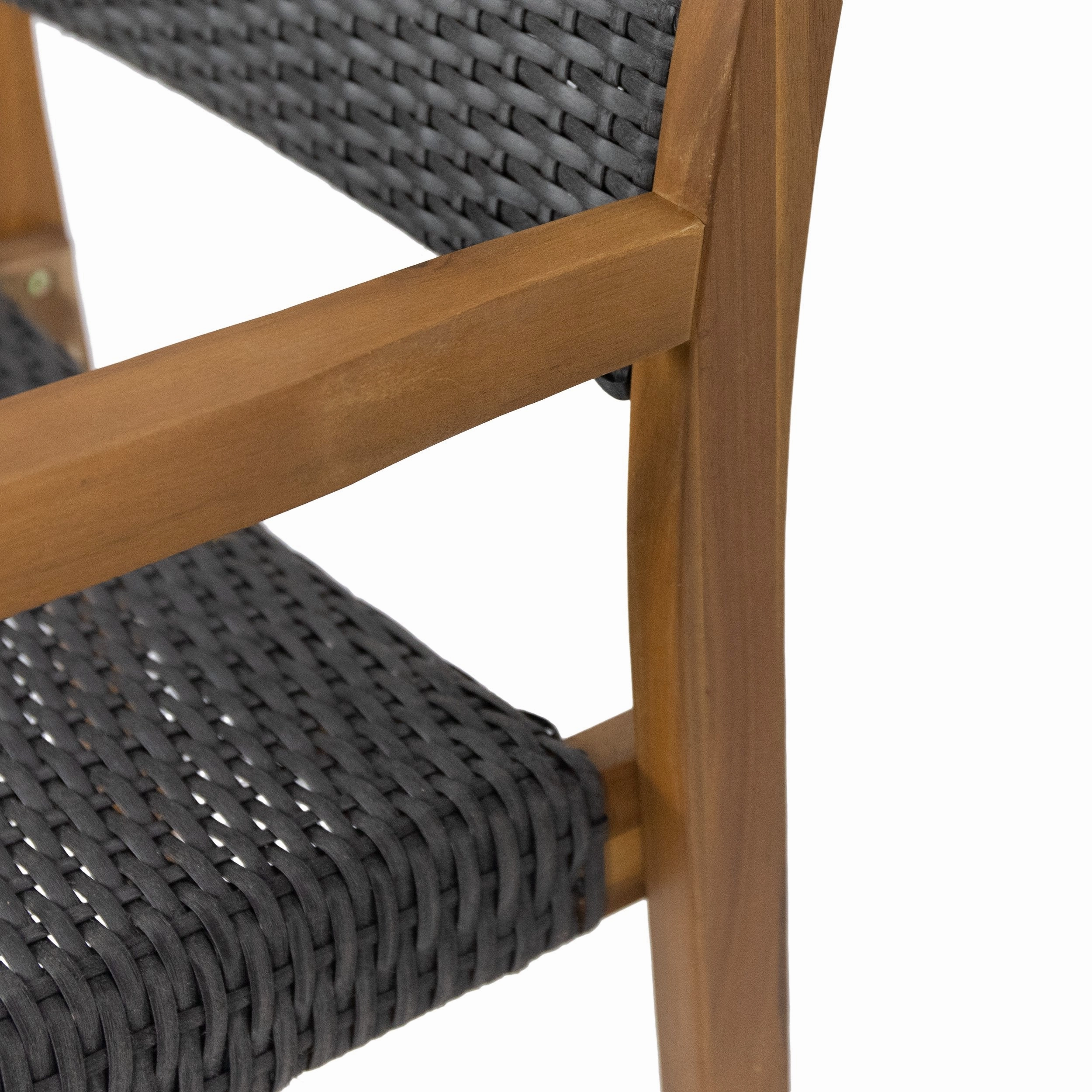 Outdoor Acacia Wood Barstools with Wicker (Set of 2) - NH138213