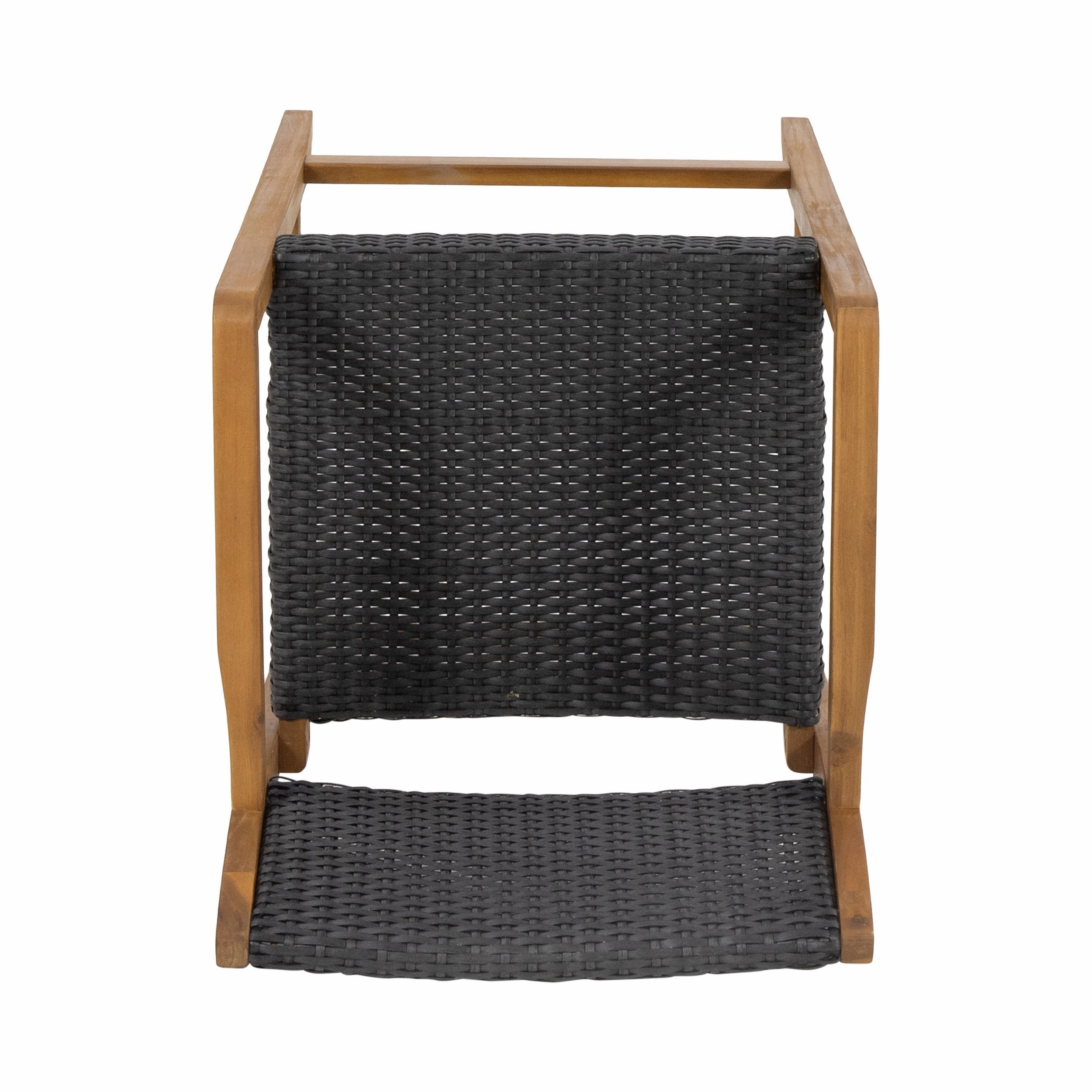 Outdoor Acacia Wood Barstools with Wicker (Set of 4) - NH338213