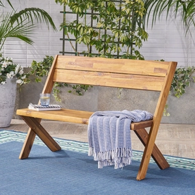 Outdoor Acacia Wood Bench - NH014403 outdoor furniture, garden bench